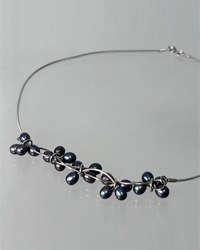 vintage pearl silver necklace