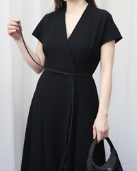 (shille)black wrap dress