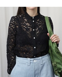 (iBLUES)black lace blouse