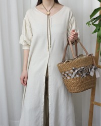 (natural couture)linen shirt dress