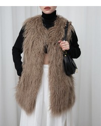 (ROSE BUD)fake fur vest