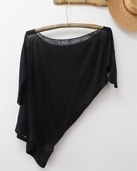 (LIVIANA CONTI)black linen knit top